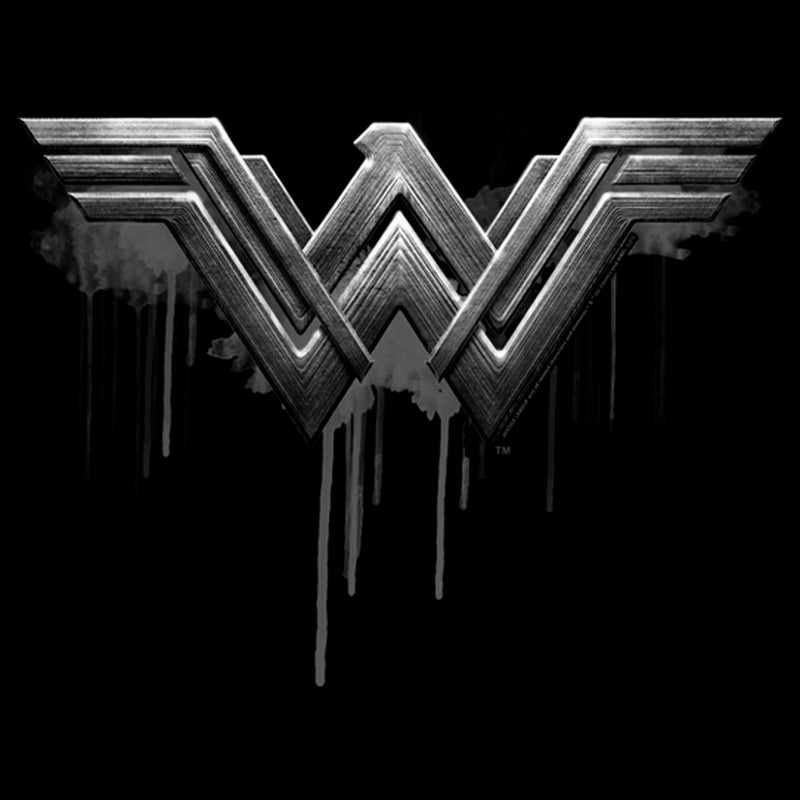 Men's Zack Snyder Justice League Wonder Woman Silver Logo T-Shirt