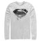 Men's Zack Snyder Justice League Superman Silver Logo Long Sleeve Shirt