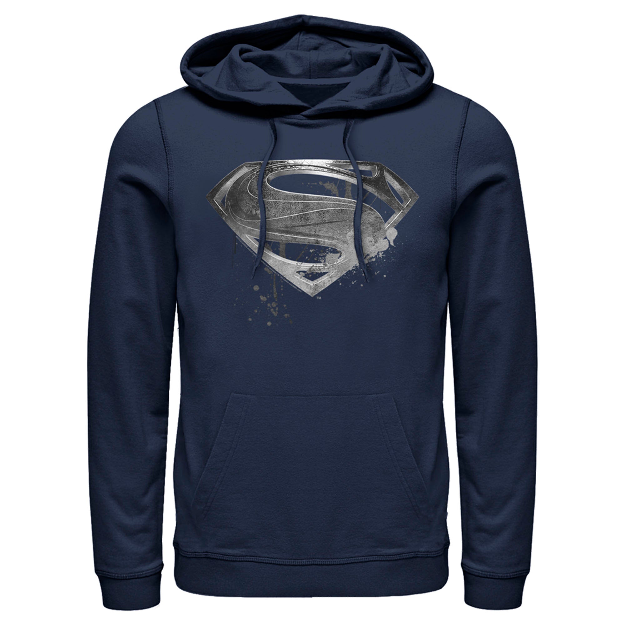 Men's Zack Snyder Justice League Superman Silver Logo Pull
