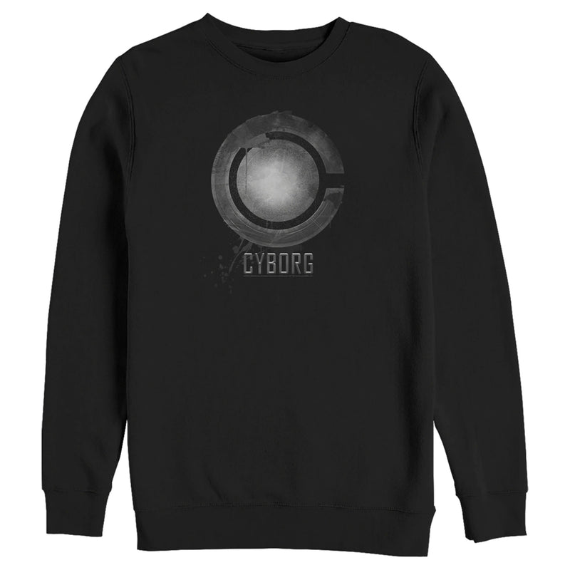 Men's Zack Snyder Justice League Cyborg Silver Logo Sweatshirt