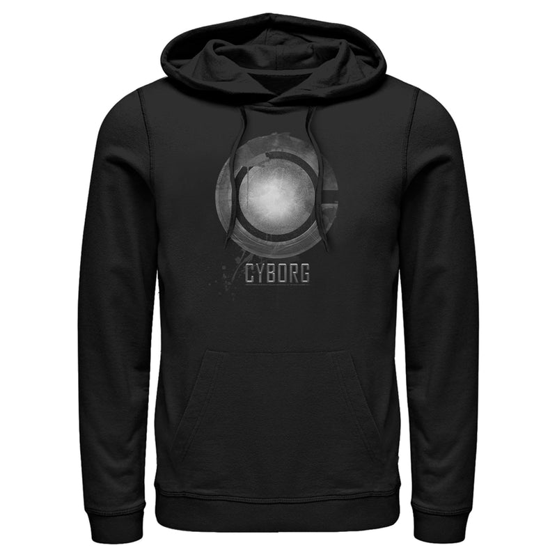 Men's Zack Snyder Justice League Cyborg Silver Logo Pull Over Hoodie