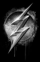 Men's Zack Snyder Justice League The Flash Silver Logo T-Shirt
