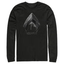 Men's Zack Snyder Justice League Aquaman Silver Logo Long Sleeve Shirt