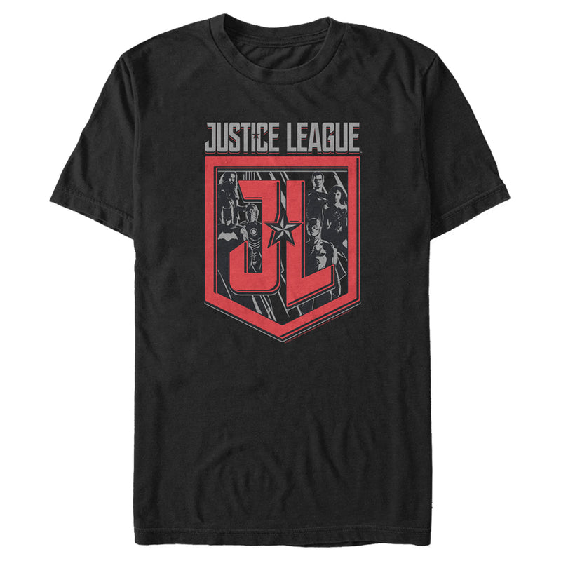 Men's Zack Snyder Justice League Character Shield T-Shirt