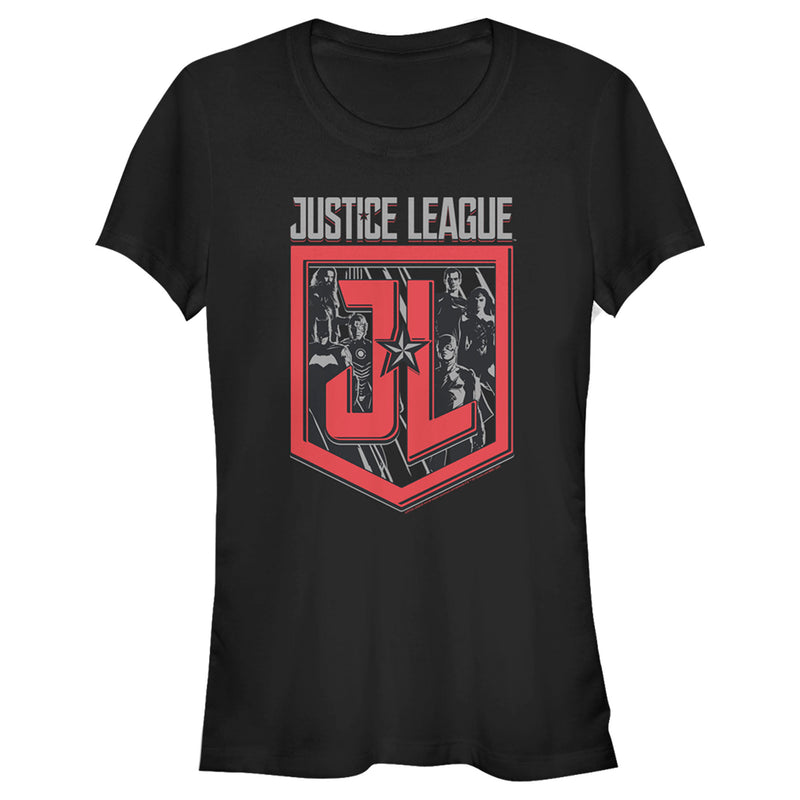 Junior's Zack Snyder Justice League Character Shield T-Shirt