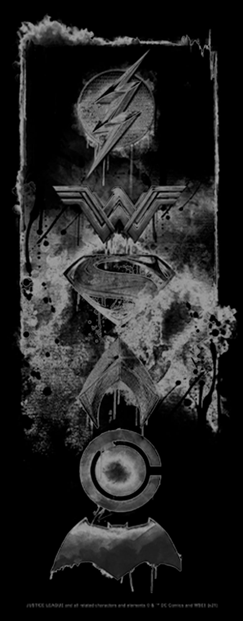 Junior's Zack Snyder Justice League Mist of Superhero Logos T-Shirt