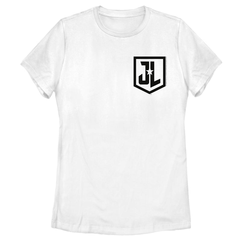 Women's Zack Snyder Justice League Pocket Badge Logo T-Shirt