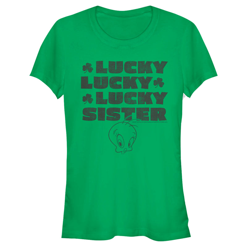 Junior's Looney Tunes St. Patrick's Day Tweety Lucky Lucky Lucky Sister T-Shirt