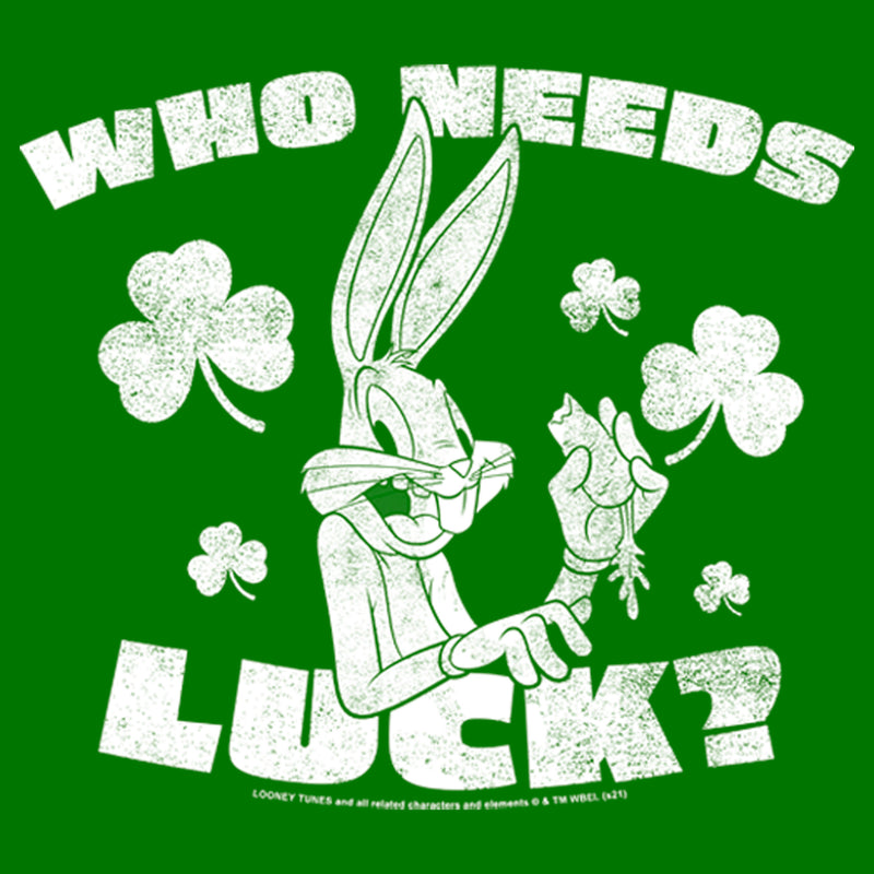 Men's Looney Tunes St. Patrick's Day Bugs Bunny Who Needs Luck? T-Shirt