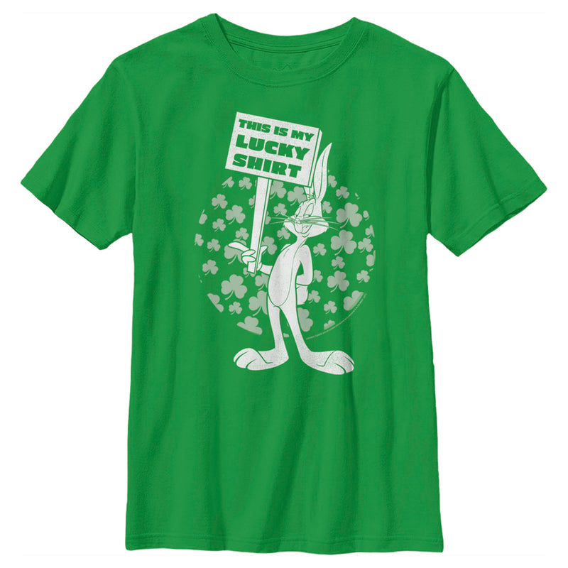 Boy's Looney Tunes St. Patrick's Day Bugs Bunny This is My Lucky Shirt T-Shirt