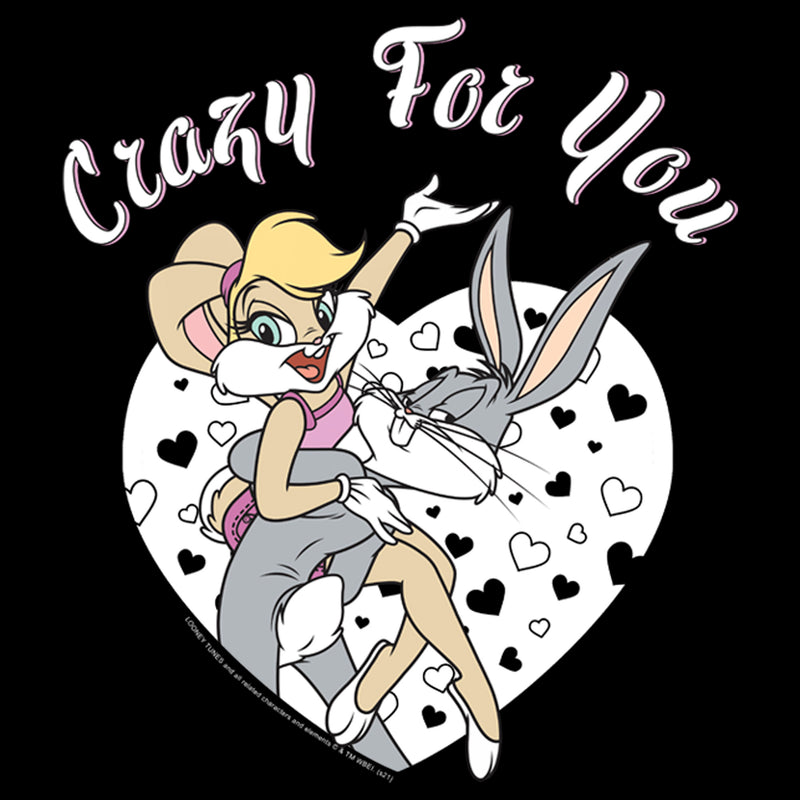 Men's Looney Tunes Valentine's Day Bugs Bunny and Lola Bunny Crazy for You T-Shirt