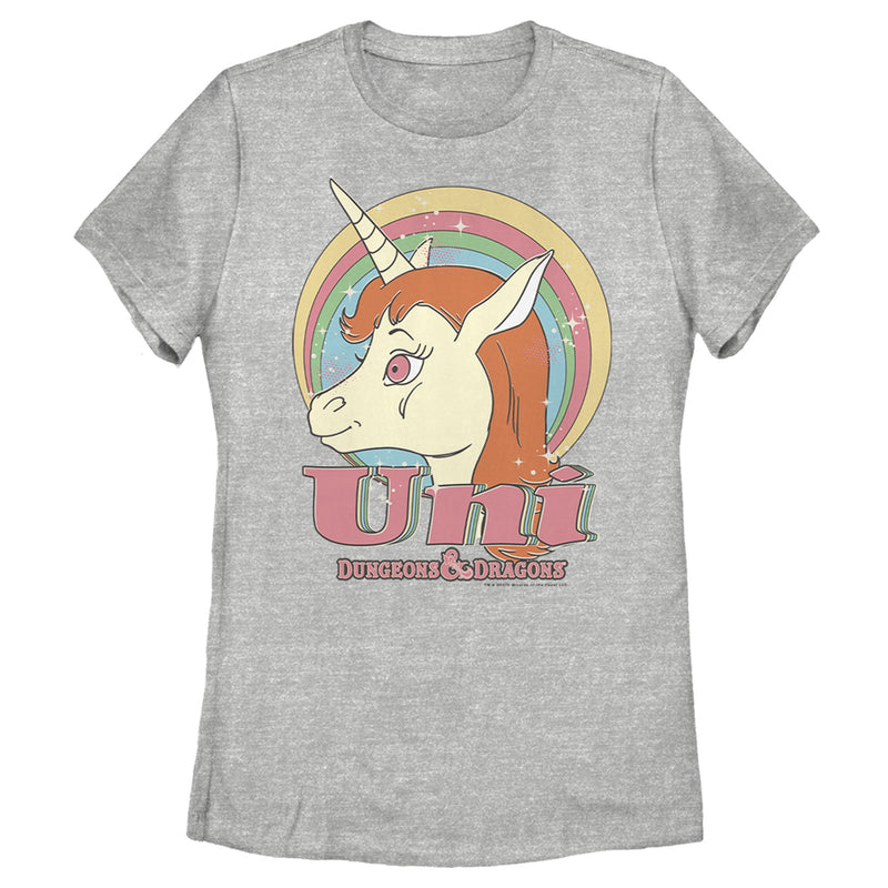Women's Dungeons & Dragons Uni Unicorn Cartoon T-Shirt