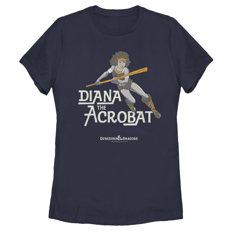Women's Dungeons & Dragons Diana the Acrobat Pose Cartoon T-Shirt