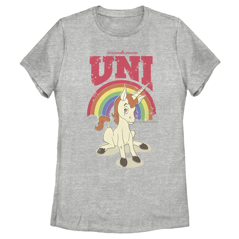 Women's Dungeons & Dragons Uni Unicorn Rainbow Cartoon T-Shirt