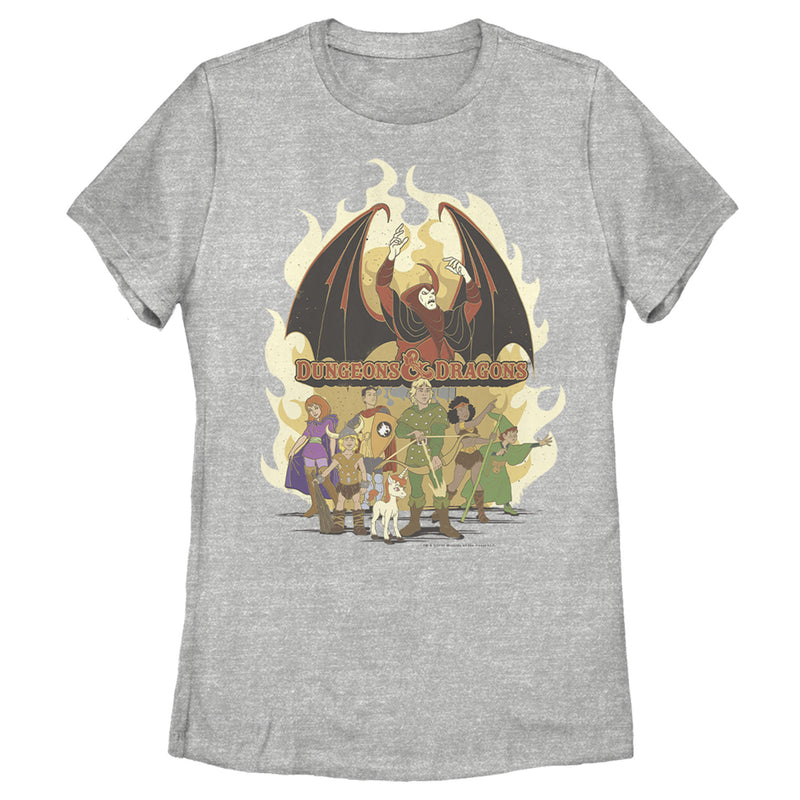 Women's Dungeons & Dragons Cartoon Favorite Players Flames T-Shirt