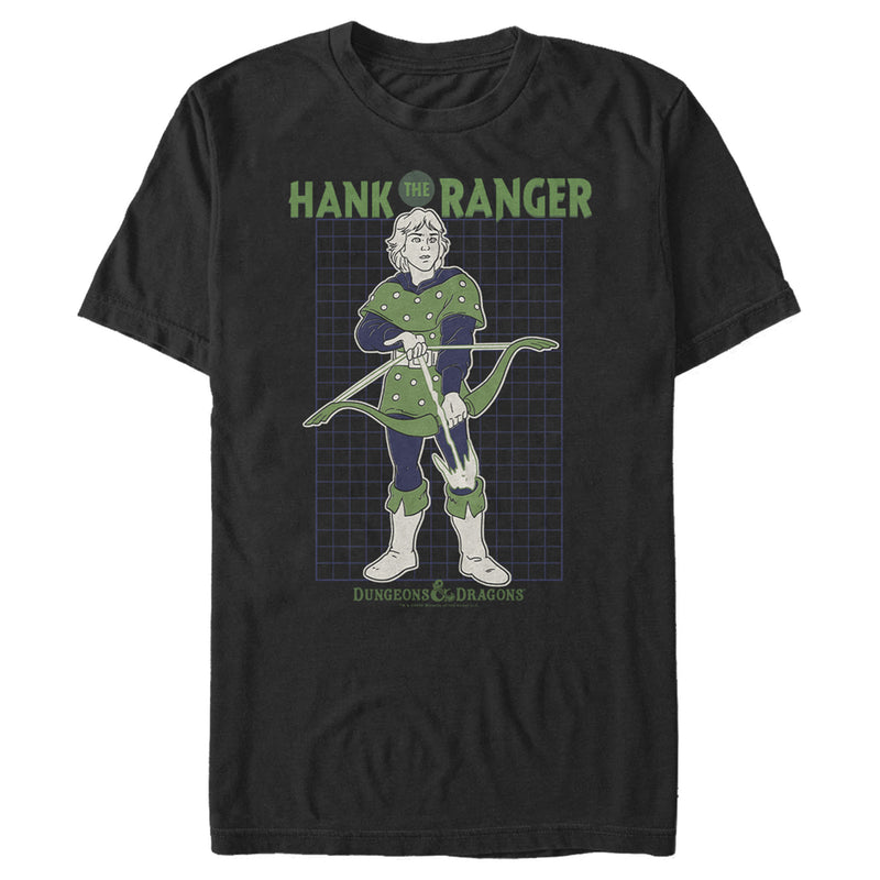 Men's Dungeons & Dragons Hank the Ranger Grid Cartoon T-Shirt
