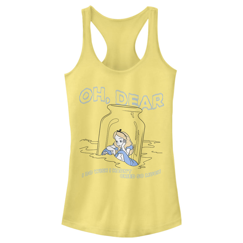 Junior's Alice in Wonderland Alice Oh, Dear Cried So Much Racerback Tank Top