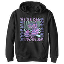 Boy's Alice in Wonderland Cheshire Cat We're All Mad Here Colorful Pull Over Hoodie