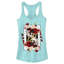 Junior's Alice in Wonderland Queen of Hearts Playing Card Racerback Tank Top