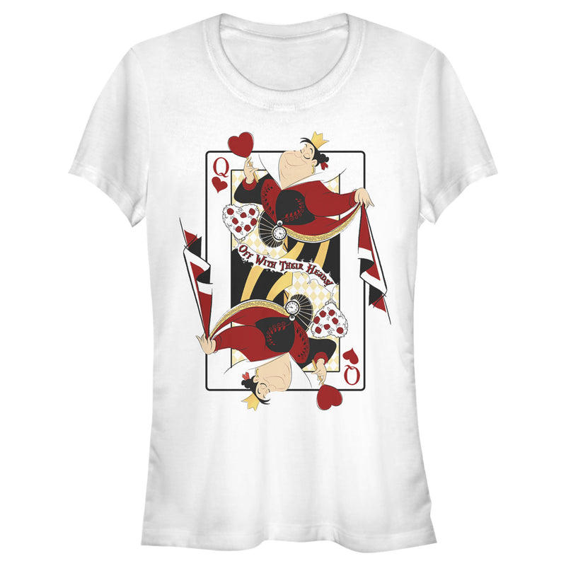 Junior's Alice in Wonderland Queen of Hearts Playing Card T-Shirt