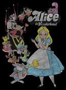 Boy's Alice in Wonderland Distressed Group Shot T-Shirt