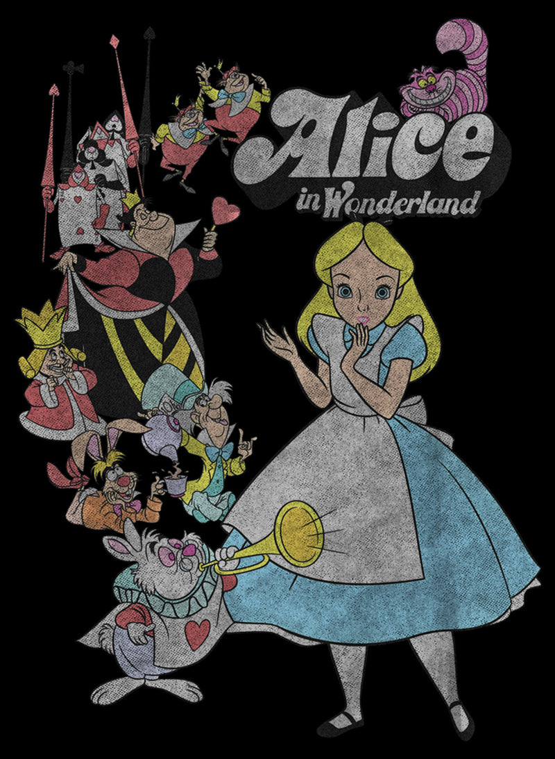 Boy's Alice in Wonderland Distressed Group Shot T-Shirt