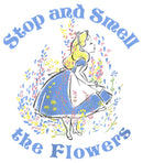 Girl's Alice in Wonderland Stop and Smell the Flowers T-Shirt