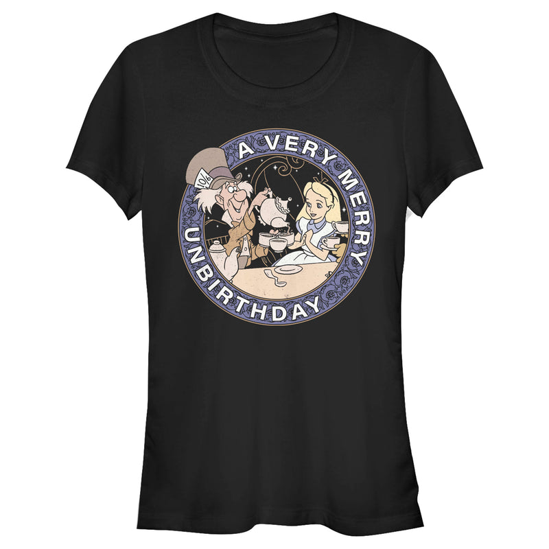 Junior's Alice in Wonderland A Very Merry Unbirthday T-Shirt