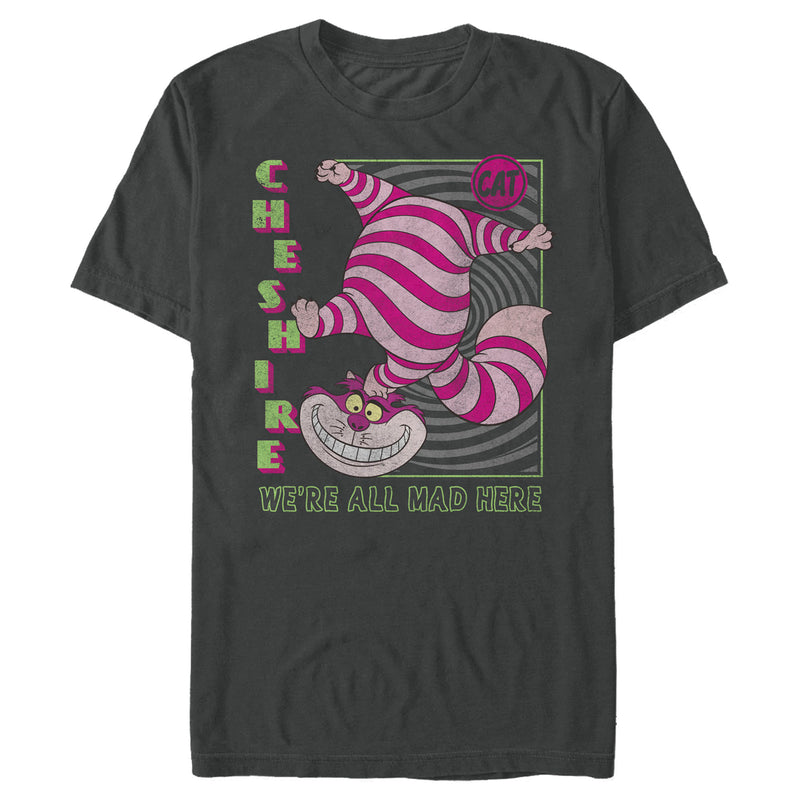 Men's Alice in Wonderland Cheshire Cat We're All Mad Here Square T-Shirt