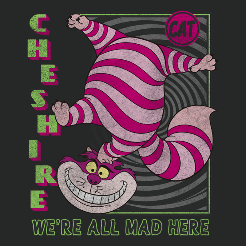 Men's Alice in Wonderland Cheshire Cat We're All Mad Here Square T-Shirt