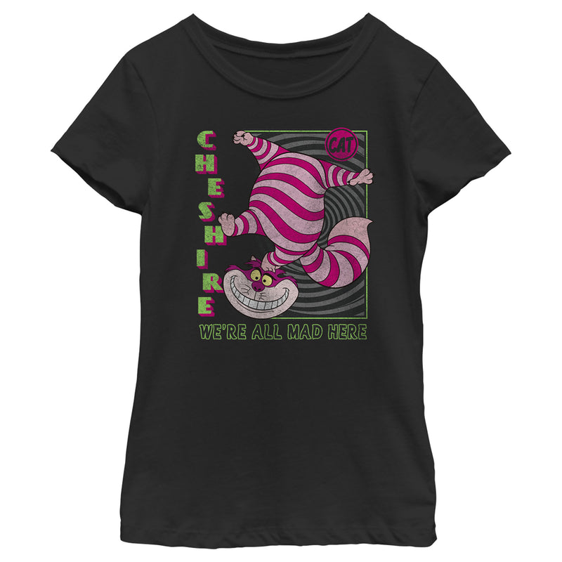 Girl's Alice in Wonderland Cheshire Cat We're All Mad Here Square T-Shirt