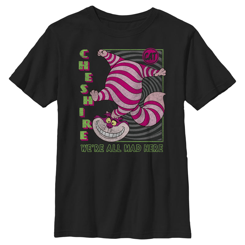 Boy's Alice in Wonderland Cheshire Cat We're All Mad Here Square T-Shirt