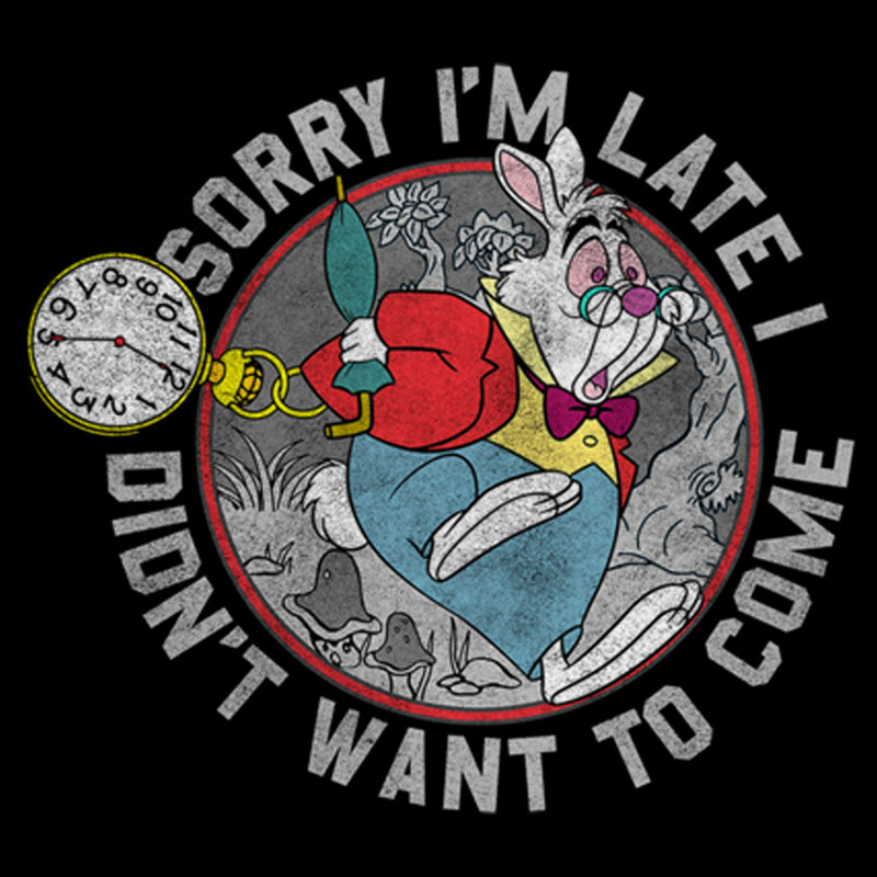 Men's Alice in Wonderland The White Rabbit Sorry I'm Late T-Shirt