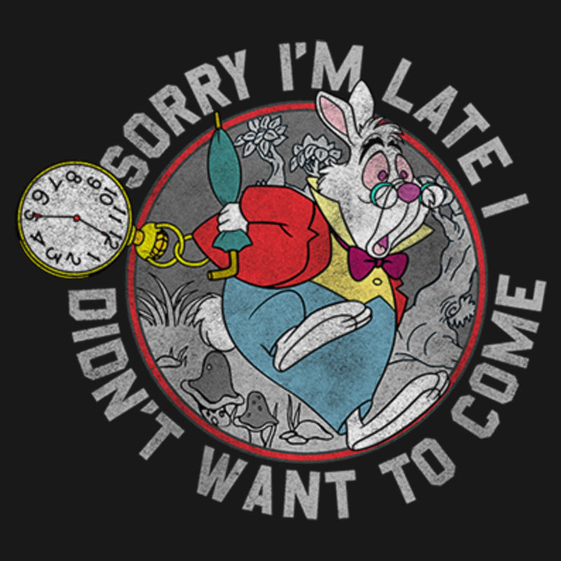 Girl's Alice in Wonderland The White Rabbit Sorry I'm Late T-Shirt