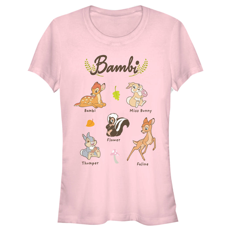 Junior's Bambi Character Names T-Shirt