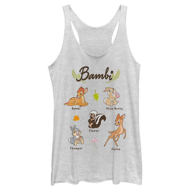 Women's Bambi Character Names Racerback Tank Top