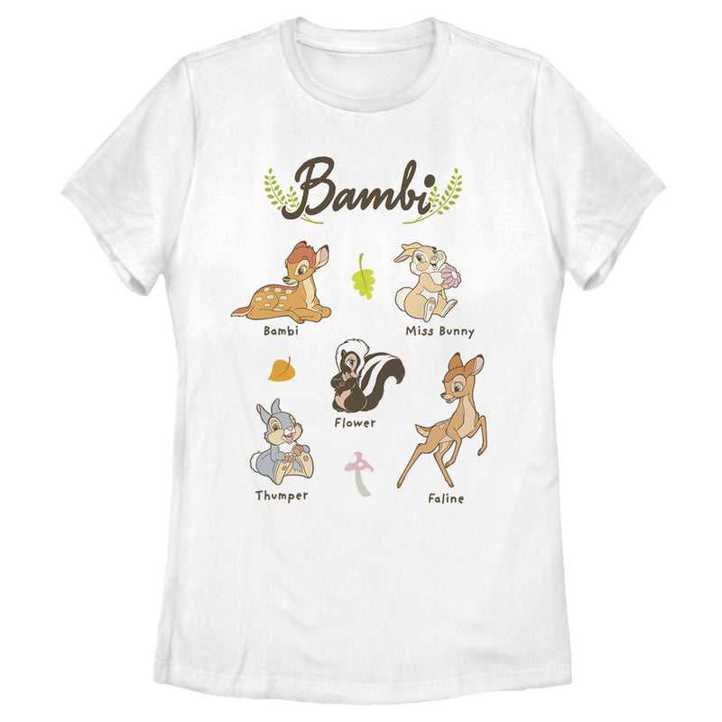 Women's Bambi Character Names T-Shirt