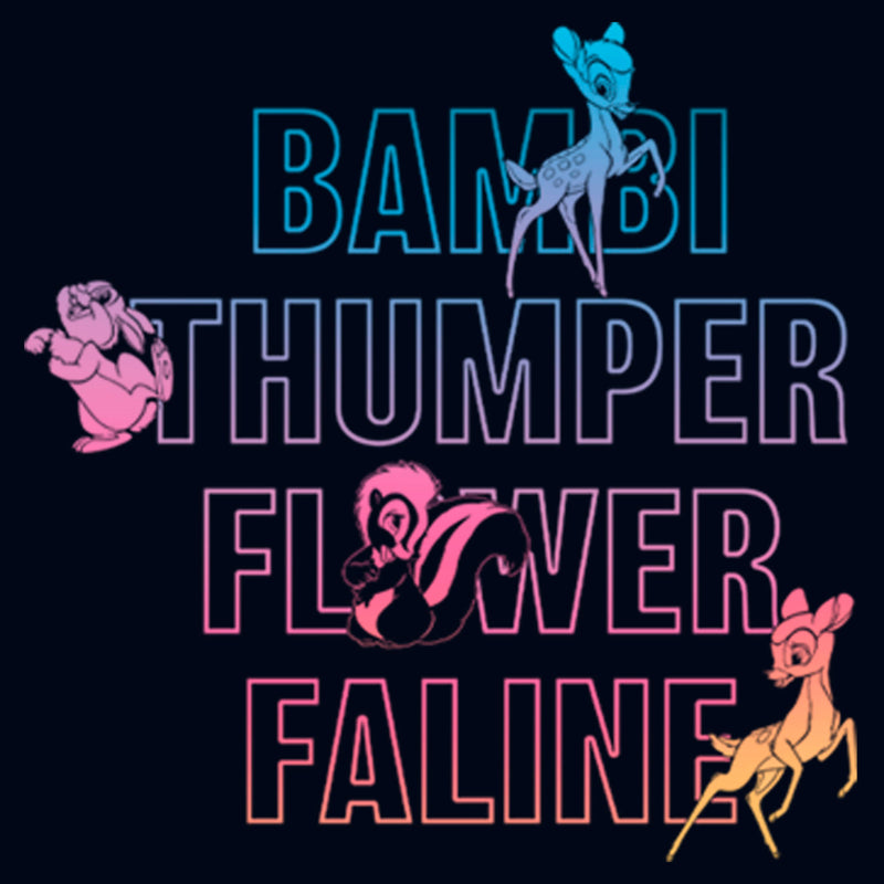 Girl's Bambi Neon Name Stack T-Shirt