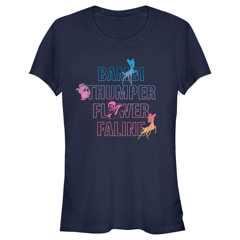 Junior's Bambi Neon Name Stack T-Shirt