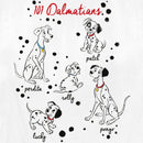 Women's One Hundred and One Dalmatians Character Names T-Shirt