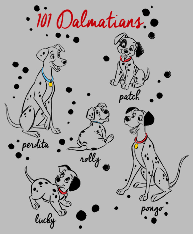 Girl's One Hundred and One Dalmatians Character Names T-Shirt