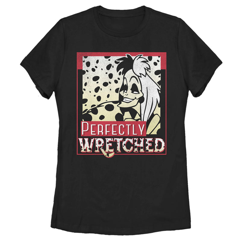 Women's One Hundred and One Dalmatians Cruella De Vil Perfectly Wretched Poster T-Shirt