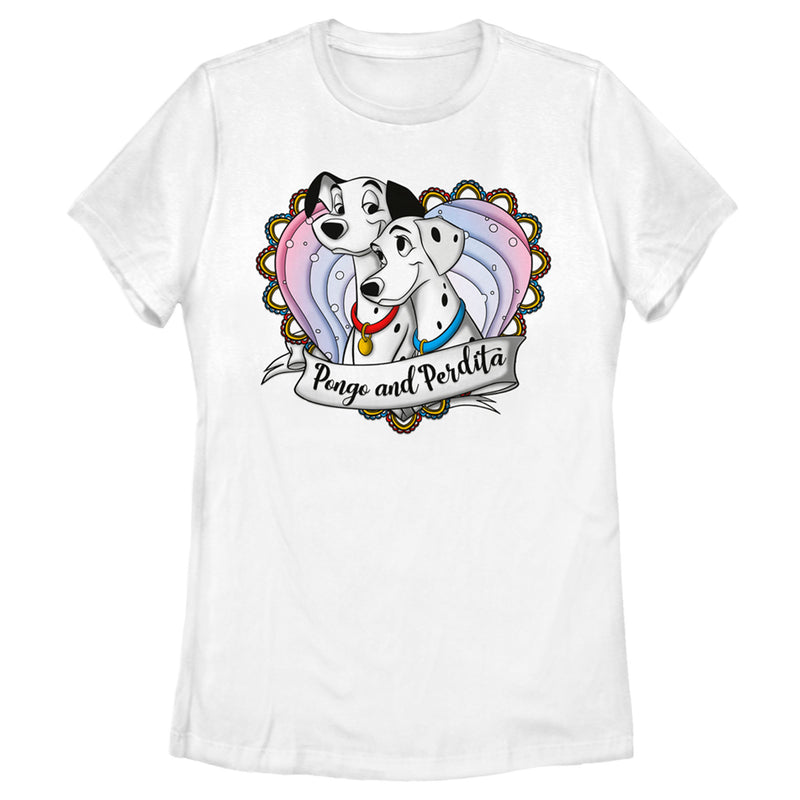 Women's One Hundred and One Dalmatians Pongo and Perdita Love T-Shirt