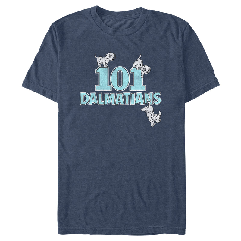 Men's One Hundred and One Dalmatians Distressed Puppy Logo T-Shirt