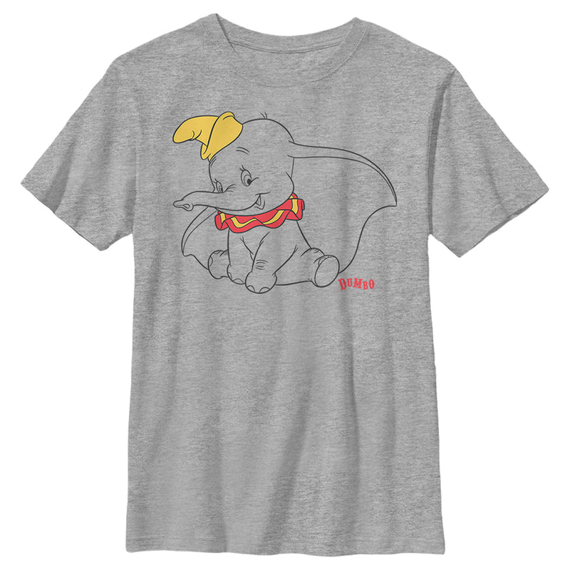 Boy's Dumbo Sitting Cutely Outline T-Shirt