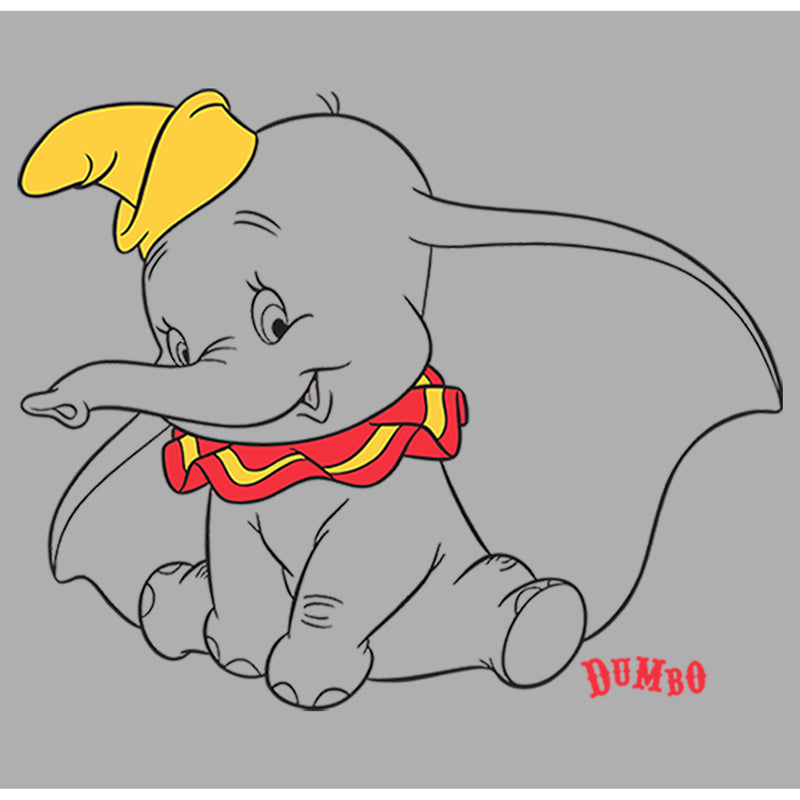 Boy's Dumbo Sitting Cutely Outline T-Shirt