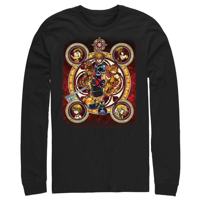 Men's Kingdom Hearts 2 Stained Glass Art Long Sleeve Shirt