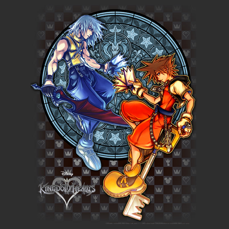 Women's Kingdom Hearts Chain of Memories Hero Duo Stained Glass Racerback Tank Top