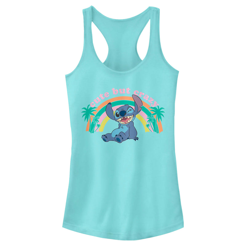 Junior's Lilo & Stitch Cute But Crazy Racerback Tank Top