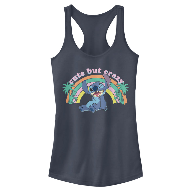 Junior's Lilo & Stitch Cute But Crazy Racerback Tank Top